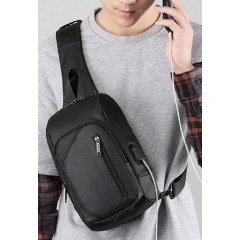 Чоловіча сумка-слінг Confident 29x18x13 см Чорний (1832014933) Київ
