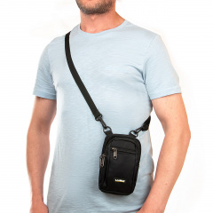 Сумка чоловіча LANPAD 11x17x6 см Чорний (LAN6195 black) Червоноград