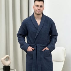 Халат мужской COSAS Zen Waffle Robe 2XL Синий (ZenWaffleRobe_2XL) Братское