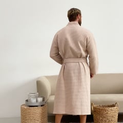 Халат чоловічий COSAS Waffle Robe L Бежевий (WaffleRobe_L) Вишневе
