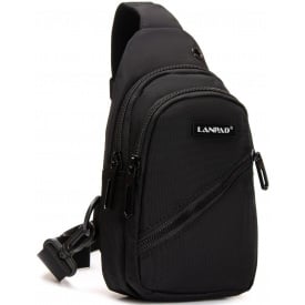 Сумка-слінг чоловіча LANPAD 82085 24x13x7 см Чорний (2513989484)