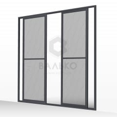 Дверна розсувна москітна сітка Еліт 3000х2400 мм колір Антрацит Шепетівка