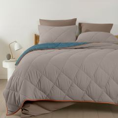 Покривало стьобане двостороннє COSAS TAUPE STONE CS2 180x220 см Бежево-блакитний Київ