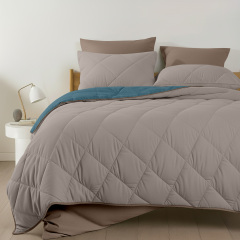 Покривало стьобане двостороннє COSAS TAUPE STONE 220x240 см Бежево-блакитний Київ