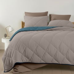 Покривало стьобане двостороннє COSAS OCEAN SAND CS9 170x220 см Бежево-блакитний Київ