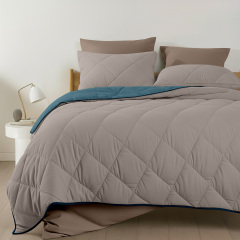 Покривало стьобане двостороннє COSAS TAUPE STONE CS9 150x220 см Бежево-блакитний Київ