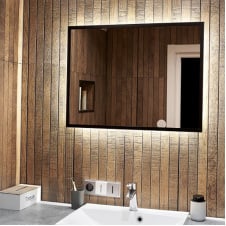 Дзеркало Global Glass ML-1 в чорній рамі, 600х800, з білим підсвічуванням