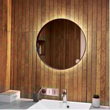 Дзеркало Global Glass ML-2 в чорній рамі, 600х600, з жовтим підсвічуванням