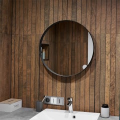 Дзеркало Global Glass ML-2 в чорній рамі, 600х600, з білим підсвічуванням Київ