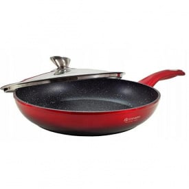 Сковорода із кришкою Edenberg 24 см Чорно-червоний EB-3338