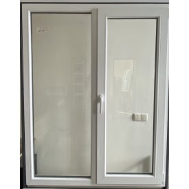 Вікно 1000x1200 мм монтажна ширина 60 мм профіль WDS Ekipazh Ultra 60 однокамерний склопакет 24 мм зовнішня ламінація в кольорі горіх