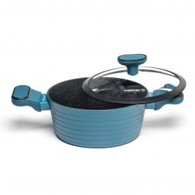 Каструля з кришкою Holmer 3,8 л Чорно-блакитний CR-1338-FABSL Lagoon