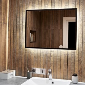 Дзеркало Global Glass ML-1 в чорній рамі, 600х800, з білим підсвічуванням