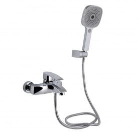 Змішувач для ванни Qtap Swan Eco з душовим гарнітуром хром (QTSWA259CRM45534)