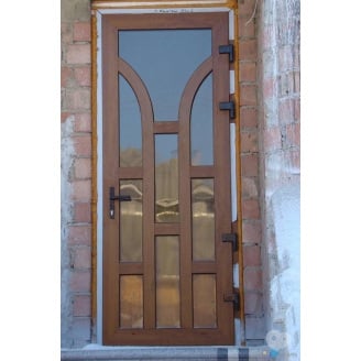 Вхідні двері 800х2000 мм монтажна ширина 70 мм профіль WDS Ekipazh Ultra 70 колір Золотий дуб