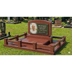 Класичний меморіальний комплекс 2 червоний граніт Вознесенськ