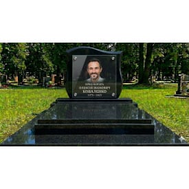 Елітний гранітний пам'ятник із горизонтальною стелою габбро