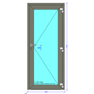 Входная дверь из люминиевого профиля Alumil S77 900*2100