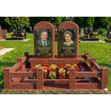 Комплекс пам'ятник граніт червоний подвійний