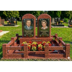 Комплекс пам'ятник граніт червоний подвійний