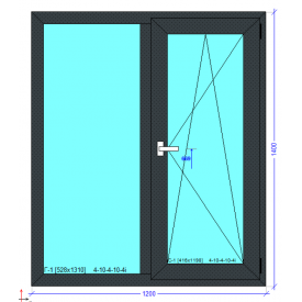 Вікно з теплого алюмінію EKIPAZH AluLight W76 1200*1400