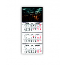 Календарь квартальный настенный Vivay 2026 METRO 30x65 см Разноцветный (hub_ch9cup)