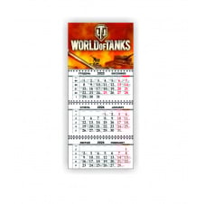 Календарь квартальный настенный Vivay 2026 World of Tanks 30x65 см Разноцветный (hub_v4w18v)
