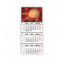 Календар квартальний настінний Vivay 2026 Медичний 30x65 см Різнокольоровий (hub_n6d6sa)