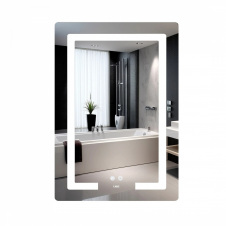Дзеркало Lidz Kubis (KU2) 600х800 з LED-підсвічуванням Touch, з антизапотіванням, з димером, рег. яскравості (LD78LF937608048449)