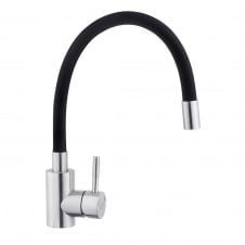 Змішувач для кухні Kroner KRP Edelstahl Klassisch - ESG035BLK з гнучким виливом нікель/чорний (CV024353)