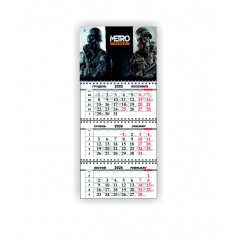 Календарь квартальный настенный Vivay 2026 METRO 30x65 см Разноцветный (hub_gjom6z) Киев