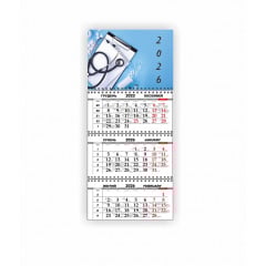 Календарь квартальный настенный Vivay 2026 Медицинский 30x65 см Разноцветный (hub_sop2ev) Киев