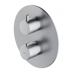 Змішувач для ванни та душу прихованого монтажу з термостатом Omnires Y nickel (Y1236RONI) Надворная