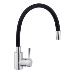Змішувач для кухні Kroner KRP Edelstahl Klassisch - ESG035BLK з гнучким виливом нікель/чорний (CV024353) Киев