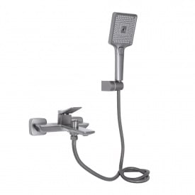 Змішувач для ванни Qtap Presto з душовим гарнітуром графіт (QTPRE259GRP45584)
