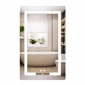 Дзеркало Lidz Kubis (KU2) 500х800 з LED-підсвічуванням Touch, з антизапотіванням, з димером, рег. яскравості (LD78LF936508048448)