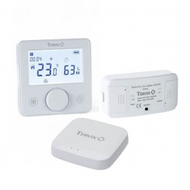 Комплект бездротового управління опаленням Tervix Pro Line ZigBee: термостат бездротовий + реле On/Off (220В) + Zigbee контролер (494062)