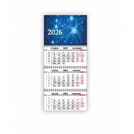 Календар квартальний настінний Vivay 2026 Медичний 30x65 см Різнокольоровий (hub_18iw28)