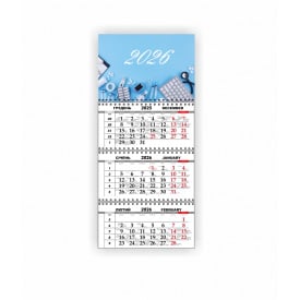 Календар квартальний настінний Vivay 2026 Медичний 30x65 см Різнокольоровий (hub_upgxp6)