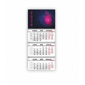 Календарь квартальный настенный Vivay 2026 Медицинский 30x65 см Разноцветный (hub_94ynjp)