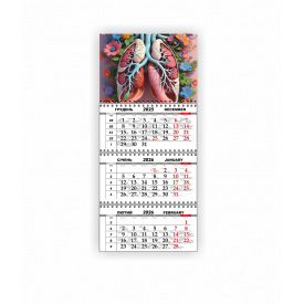 Календарь квартальный настенный Vivay 2026 Медицинский 30x65 см Разноцветный (hub_9oov7p)