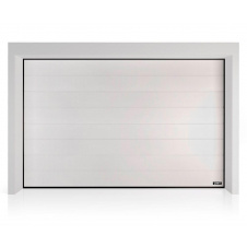 Секционные гаражные ворота Gant PR - панель Широкая линия, размер 3300x2600 мм., цвет Белый RAL 9010. Ручное управление.