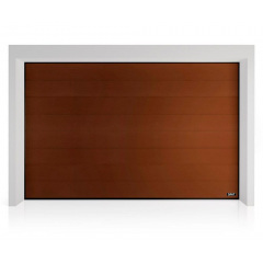 Промышленные гаражные ворота Gant Plus Pro - панель Широкая линия, размер 3500x2500 мм., цвет Коричневый RAL 8014. Ручное управление. Киев