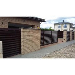 Ворота відкатні Жалюзі Лего (Темно-коричневий) Самбір