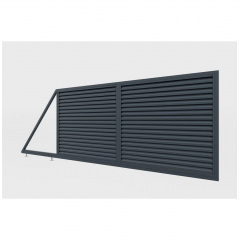 Ворота відкатні Жалюзі стандарт (Антрацит) Кам'янське