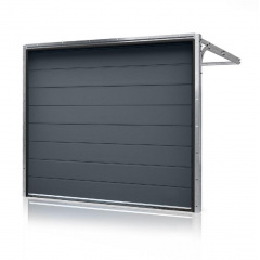 Секційні гаражні ворота Gant PR - панель Широка лінія, розмір 2500x2400 мм., колір Антрацит RAL 7016. Ручне управління. Київ