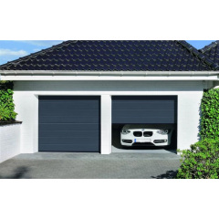 Секційні гаражні ворота Gant PR - панель Широка лінія, розмір 2500x2300 мм., колір Антрацит RAL 7016. Ручне управління. Київ