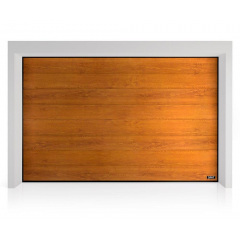 Секційні гаражні ворота Gant Plus - панель Широка лінія, розмір 2500x2200 мм., колір Золотий дуб. Ручне управління. Київ