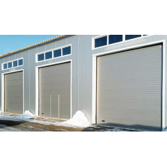 Промислові гаражні ворота Gant Plus Pro - панель Широка лінія, розмір 4300x3000 мм., колір Срібло RAL 9006. Ручне управління. Київ