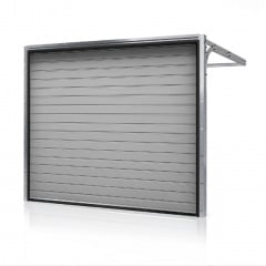 Секційні гаражні ворота Gant Plus - панель Широка лінія, розмір 3500x2700 мм., колір Срібло RAL 9006. Ручне управління. Київ